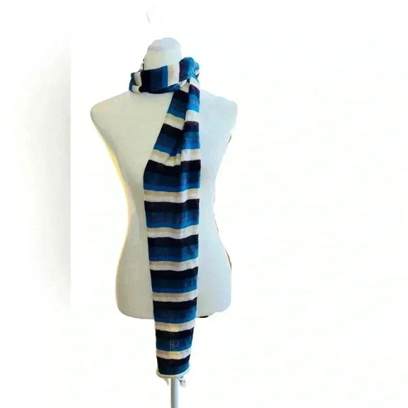 NWT Genuine Alpaca Scarf, White/Cream/Blue/Purple - Picture 4 of 6